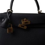 Kelly Sellier 25 Black Epsom Gold Plated Y Stamp - Image 4