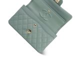 23C Dark Green Caviar Quilted Classic Flap Small LGHW - Image 15