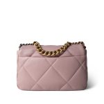 Rose Clair Lambskin Quilted 19 Flap Small Mixed Hardware - Image 4
