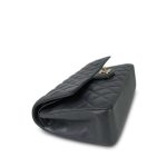 21B Dark Grey Caviar Quilted Classic Flap Medium Light Gold Hardware - Image 7