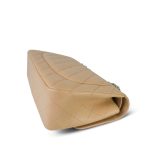 Beige Clair Caviar Quilted Jumbo Classic Flap Silver Hardware - Image 13