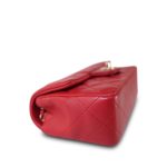20S Red Lambskin Quilted Mini Rectangular Flap Light Gold Hardware - Image 7