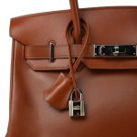 Birkin 30 Noisette Box Calfskin Gold Plated E Square Stamp - Image 3