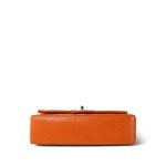 Orange Lambskin Quilted Classic Flap Medium Gold Hardware - Image 9