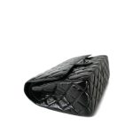 So Black Shiny Crumpled Calfskin Quilted Jumbo Classic Flap - Image 9