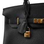 Birkin 30 Black Togo Gold Plated A Stamp - Image 6