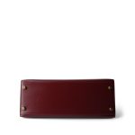 Kelly Sellier 28 Rouge H Box Calfskin Gold Plated W Circle Stamp - Image 16