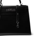 SOLD Kelly Sellier 28 Black Box Calfskin Palladium Plated [G] Stamp - Image 2