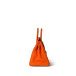 Birkin 25 Orange Minium Togo Palladium Plated B Stamp - Image 12
