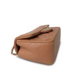 Dark Beige Lambskin Quilted Mini Top Handle Light Gold Hardware - Image 7