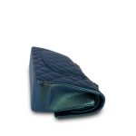 22P Iridescent Green Caviar Quilted Classic Flap Medium Light Gold Hardware - Image 13