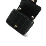 Black Lambskin Quilted Monacoco Mini Square Flap Light Gold Hardware - Image 12