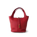 Picotin Lock 22 Rouge Vif Clemence Gold Plated U Stamp