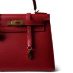 Kelly Sellier 28 Rouge Casaque Epsom Gold Plated C Stamp - Image 4