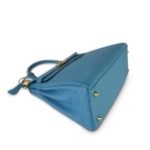 Kelly 28 Retourne Bleu Izmir Turquoise Veau Togo Gold Plated R Square Stamp - Image 13