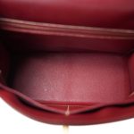 Kelly 28 Rouge H Courchevel Sellier White Stitching Gold Plated F Square Stamp - Image 12