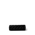Black Shiny Aged Calfskin Quilted Nano Kelly Shopper Aged Gold Hardware - Image 3