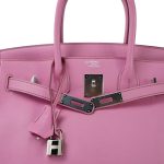 Birkin 30 Bi Color Bubblegum Chèvre Pink Palladium Plated P Square Stamp - Image 13