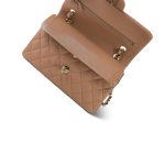 23B Dark Beige Caviar Quilted Classic Flap Small Light Gold Hardware - Image 11