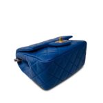 22B Blue Pearl Crush Mini Square Flap Aged Gold Hardware - Image 9