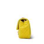 23C Yellow Lambskin Quilted Pearl Crush Mini Square Flap Aged Gold Hardware - Image 3