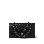 Black Caviar Quilted Medium Classic Flap Gold Hardware - Image 8