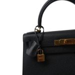 Kelly Sellier 28 Black Epsom Gold Plated B Stamp - Image 3