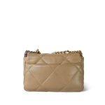 21S Beige Lambskin Quilted 19 Flap Small Mixed Hardware - Image 4