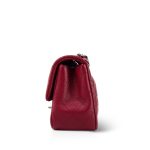 17B Red Caviar Quilted Mini Square Flap Silver Hardware - Image 3
