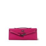 Kelly Cut Clutch Rose Tyrien Epsom Palladium Plated Q Square Stamp - Image 11