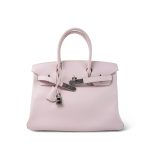 Birkin 30 Rose Dragee Swift Gold Plated K Square Stamp - Image 6