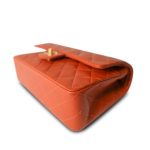 Burnt Orange Lambskin Quilted Classic Flap Medium Gold Hardware - Image 10