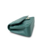 Dark Green Lambskin Quilted Classic Flap Medium Light Gold Hardware - Image 7