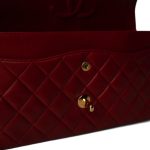 Vintage Red Lambskin Quilted Medium Classic Flap Gold Hardware - Image 11
