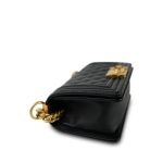 Black Caviar Quilted Boy Bag Small Aged Gold Hardware - Image 9