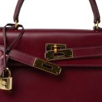 Kelly 28 Rouge H Box Calfskin Gold Plated O Circle Stamp - Image 10