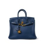 Birkin 25 Deep Blue Taurillon Gold Plated Y Stamp - Image 10