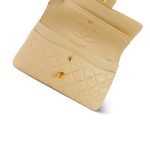 Light Beige Lambskin Quilted Classic Flap Small Gold Hardware - Image 12