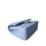 23P Light Blue Caviar Quilted Classic Flap Small Light Gold Hardware - Image 9