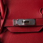 Birkin 30 Verso Rouge Casaque/Rouge H Togo Palladium Plated Y Stamp - Image 5