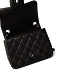 Black Caviar Quilted Mini Square Flap Ruthenium Hardware - Image 11