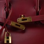 Birkin 30 Rouge Box Calfskin Gold Plated F Square Stamp - Image 8