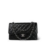 Black Jumbo Caviar Quilted Classic Flap Silver Hardware - Image 11