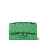 21P Green Caviar Quilted Classic Flap Small Light Gold Hardware