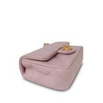 24P Pink Caviar Quilted Sweetheart Mini Flap Aged Gold Hardware - Image 9