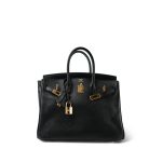 Birkin 25 Black Epsom Gold Plated R Square Stamp - Image 4