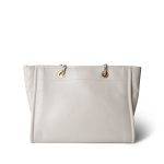 White Calfskin Quilted Embellished Deauville Tote Aged GHW - Image 4