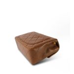 Brown/Caramel Lambskin Quilted Mini Square Flap Gold Hardware - Image 8