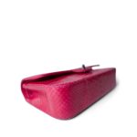 Dark Pink Python Medium Classic Double Flap - Image 7