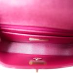 24C Shiny Pink Calfskin Quilted Flap Bag & Coin Purse - Image 14